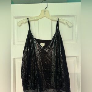 Cute v neck sequin tank